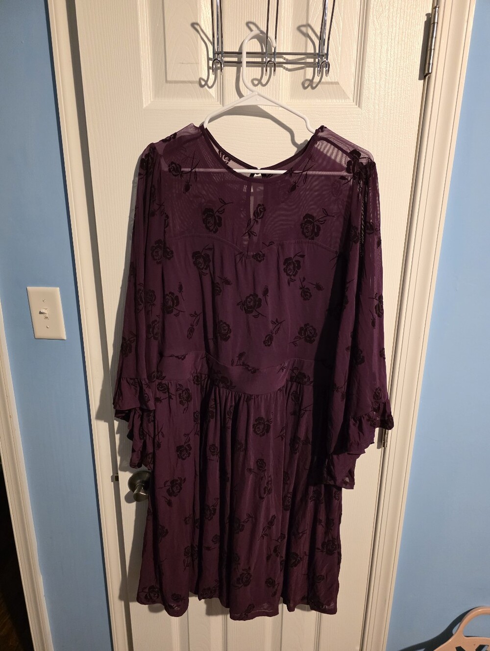 Torrid Maroon And Black Floral Dress - Picture 2 of 4